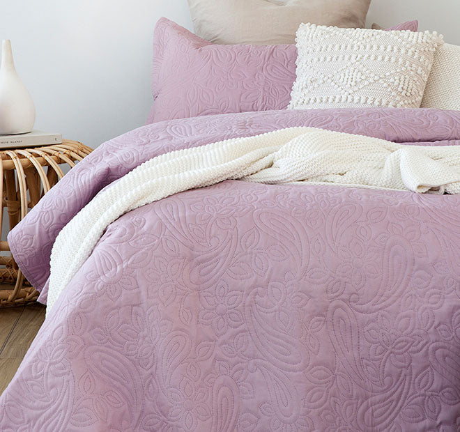 Embossed Paisley Coverlet Set Range Dusk - Image 4