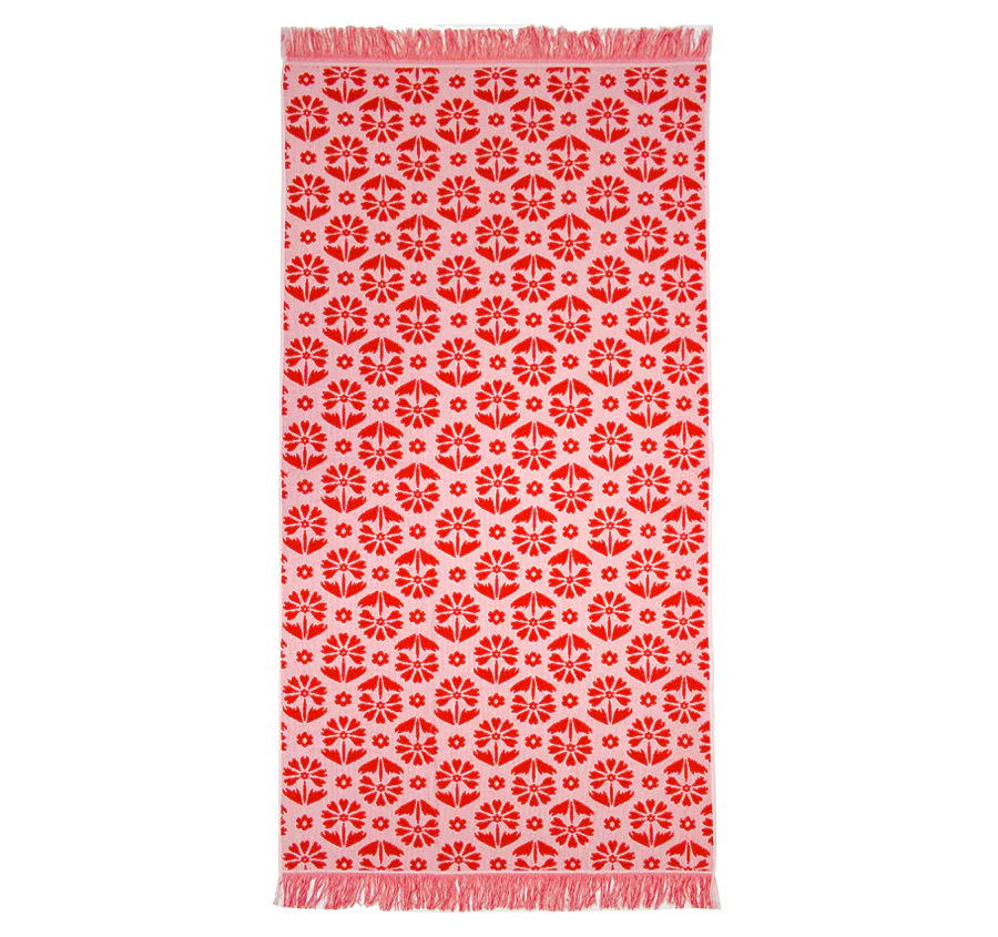 Flora 90x170cm Beach Towel Poppy