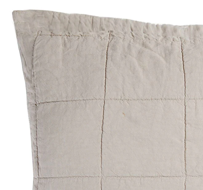 French Linen European Pillowsham Pebble - Image 2