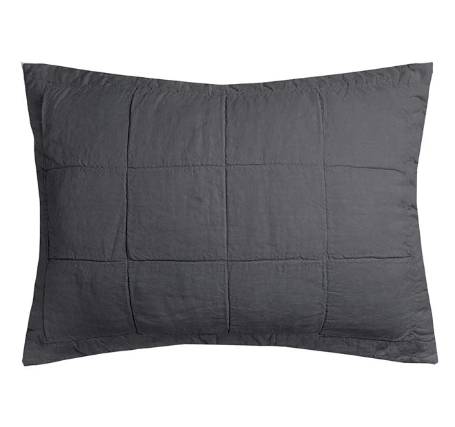 French Linen Coverlet Charcoal - Image 4