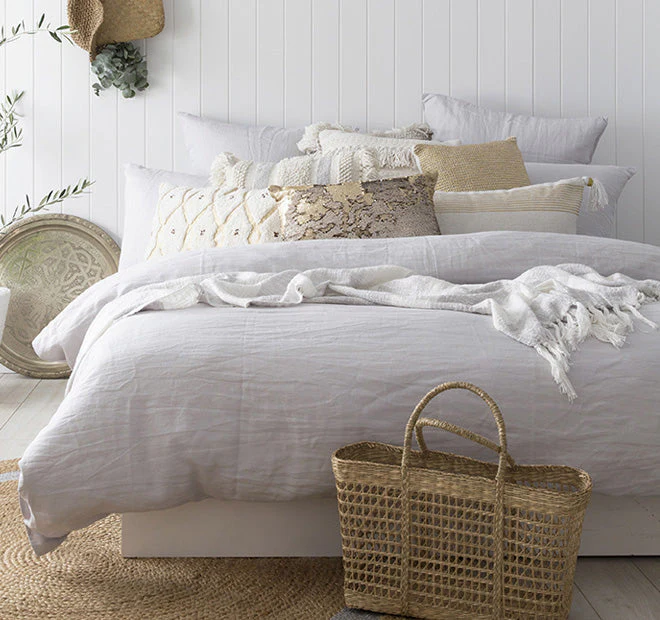 French Linen Standard Pillowcase Pair Silver - Image 3