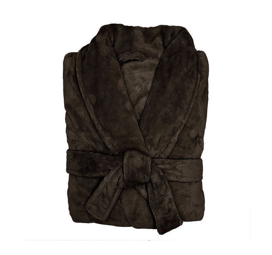 Microplush Bathrobe Range Bitter Chocolate - Image 2