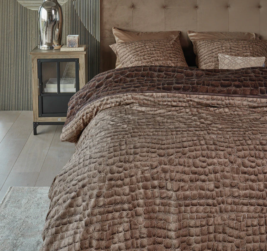 Riviera Maison Croco Quilt Cover Set Range Brown