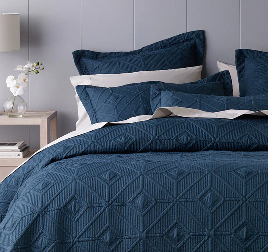 Kazimir Coverlet Set Range Navy - Image 4