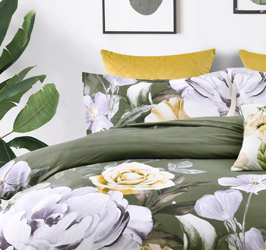 Makayla Quilt Cover Set Range Olive - Image 4