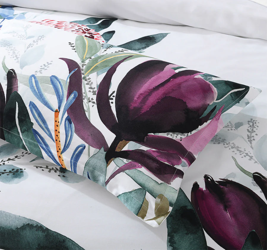 Protea Quilt Cover Set Range Plum - Image 2