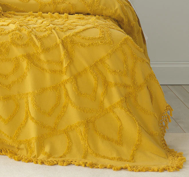 Santorini Bedspread Set Range Mustard - Image 3