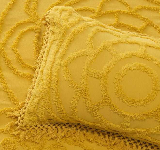 Santorini Bedspread Set Range Mustard - Image 4