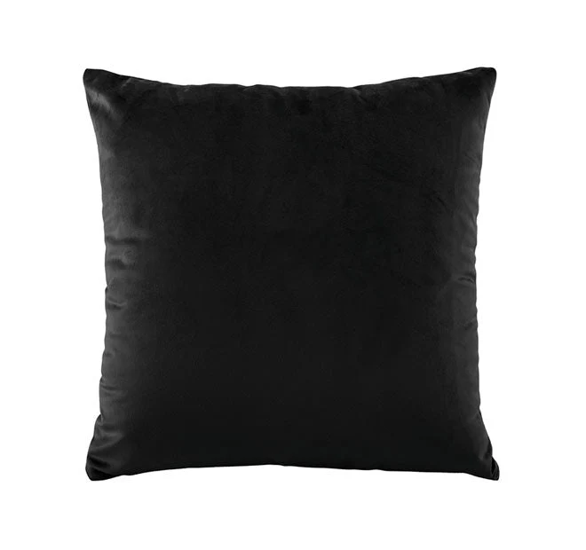Vivid Coordinates Velvet 43x43cm Filled Cushion Black