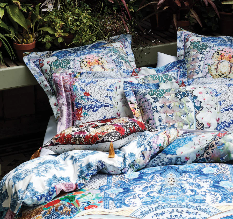 Geisha Gateway Quilt Cover Set Range Blue - Image 4