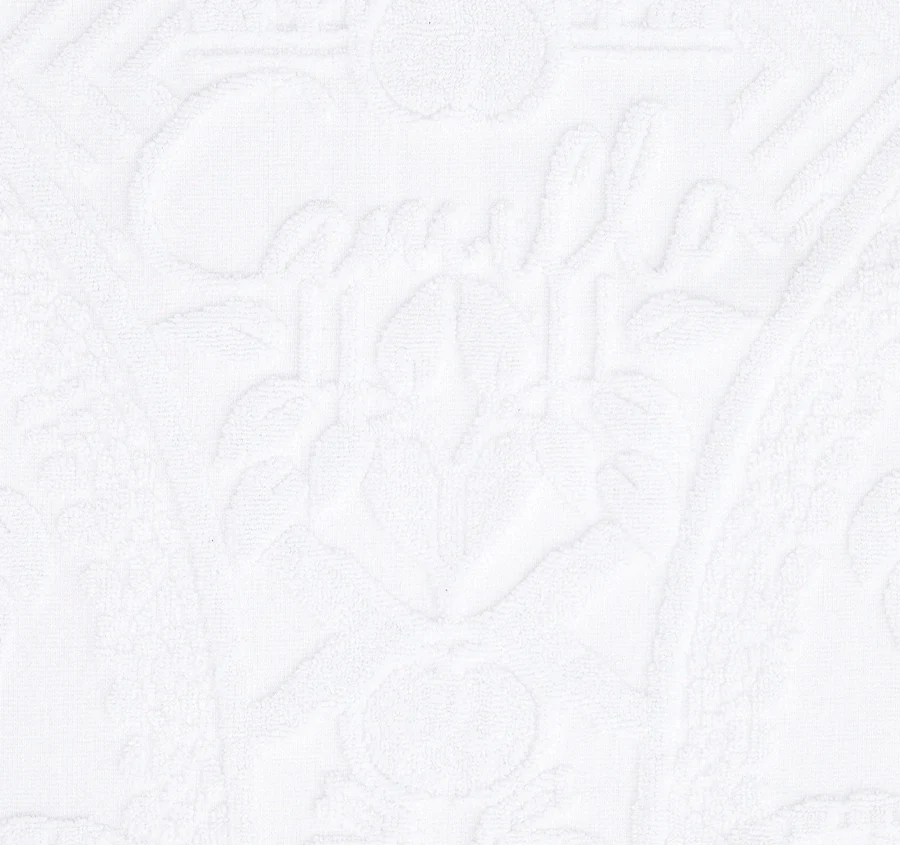 Palm Jacquard 800GSM Bath Mat White - Image 2