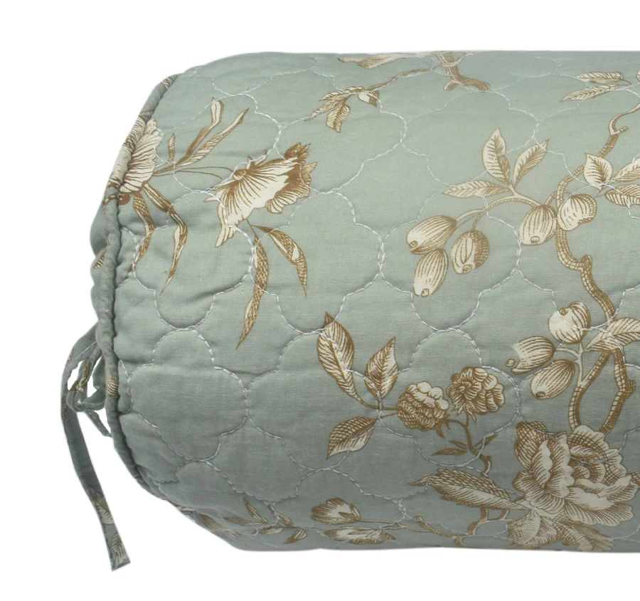 Lyon Teal 18x48cm Filled Bolster Front - Image 2