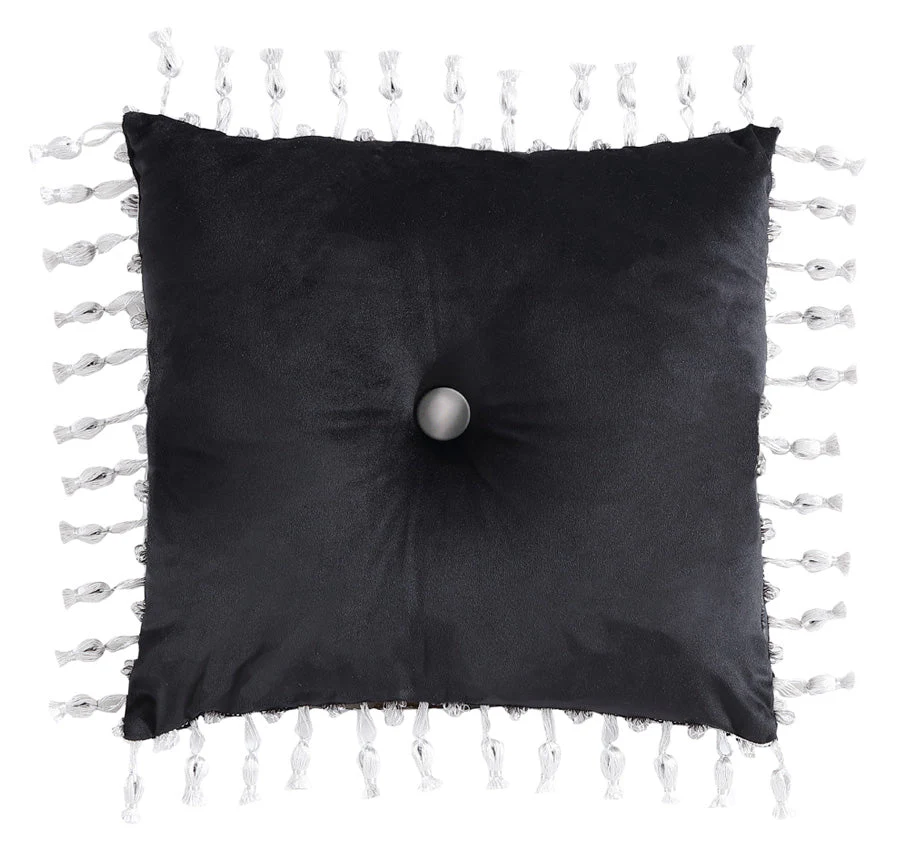 Chamonix 45x45cm Button Filled Cushion Silver