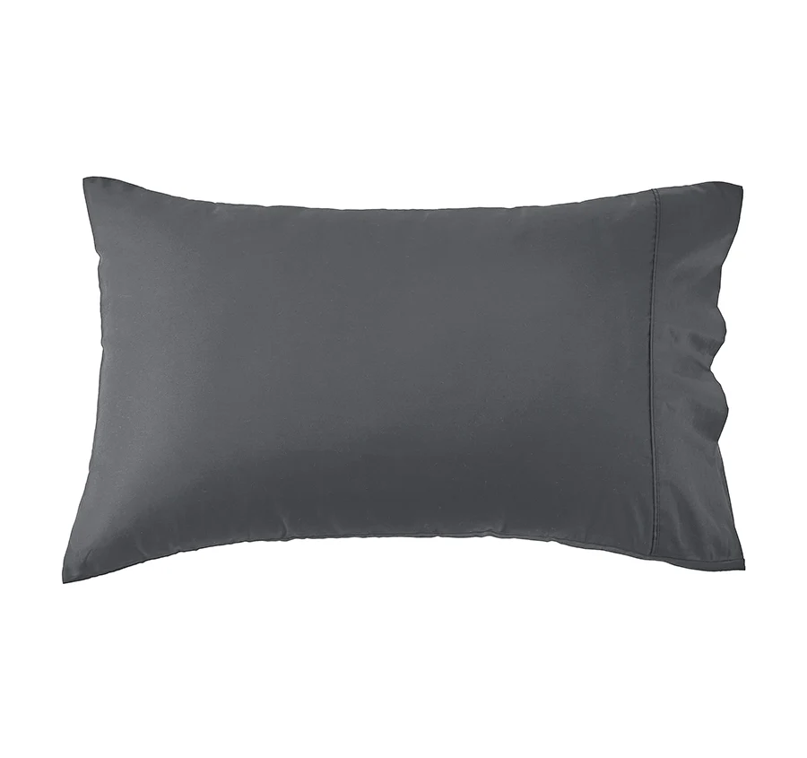 Oxford 300TC Crisp Cotton Percale Sheet Set Range Charcoal Grey - Image 4