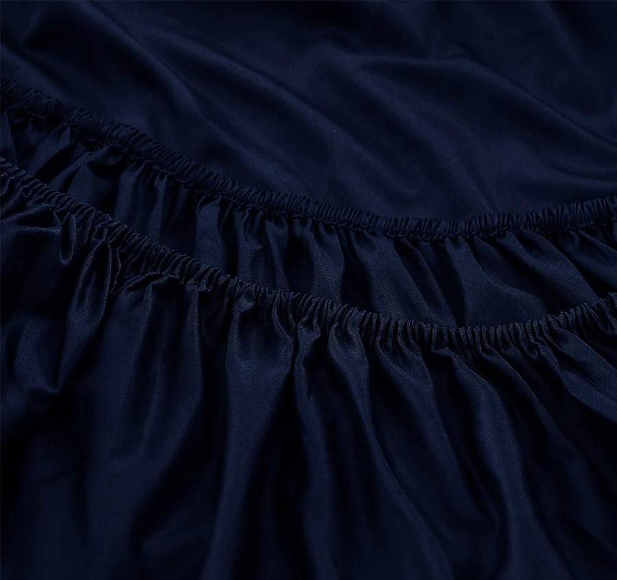 Signature 500TC Classic Egyptian Cotton Mega Fitted and Flat Sheet Range Midnight Navy - Image 2