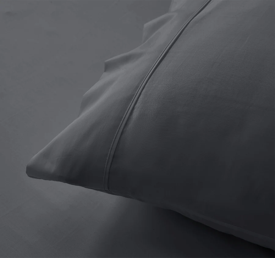 Signature 500TC Classic Egyptian Cotton Standard Pillowcase Pair Charcoal Grey - Image 3