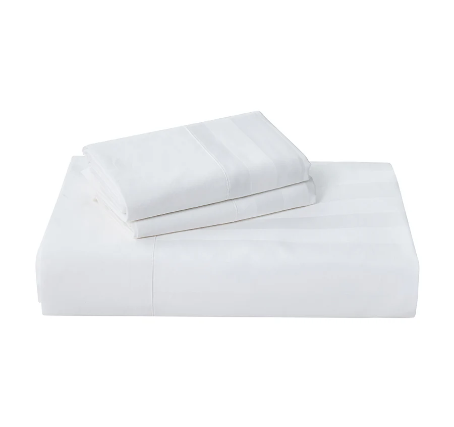 Signature 500TC Luxe Stripe Egyptian Cotton Mega Sheet Set Range Pure White - Image 4