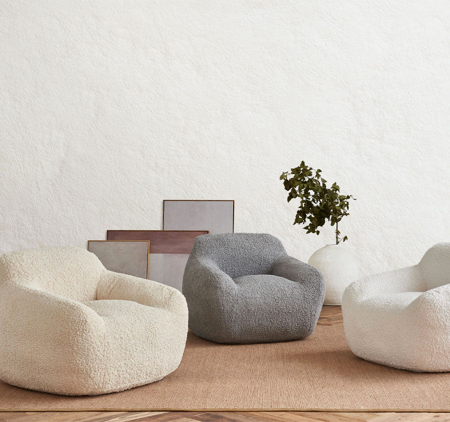 Boucle Cozy Chair Range White - Image 4
