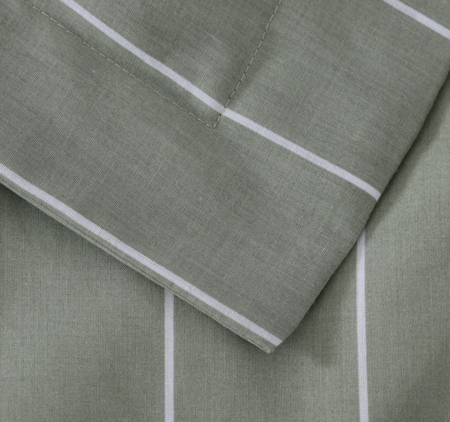 Studio Stripe Quilt Cover Set Range Sage - Image 2