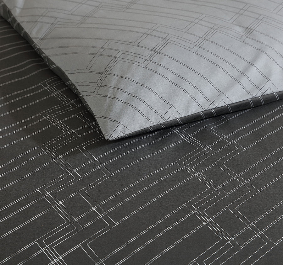 Diagonal Stitch Quilt Cover Set Range Black - Image 5