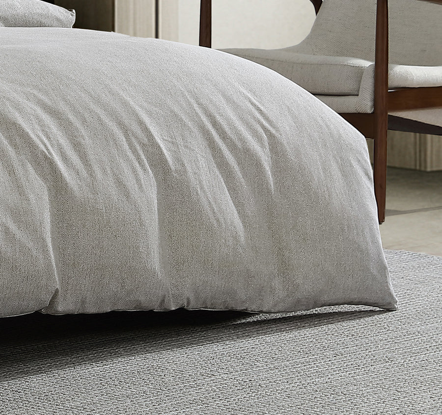 Herringbone Quilt Cover Set Range Moss - Image 3