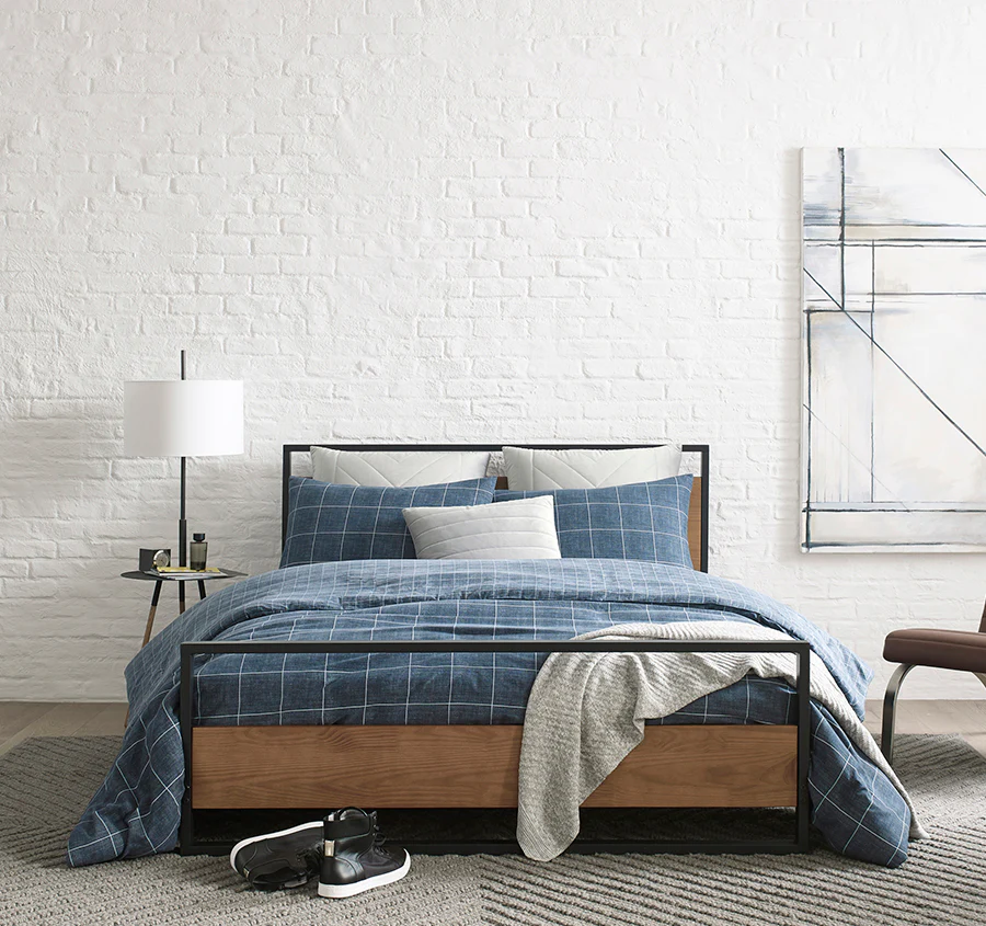 Holden Grid Quilt Cover Set Range Indigo - Image 5