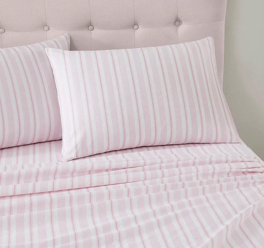 Brampton Printed Flannelette Cotton Sheet Set Range Blush - Image 3