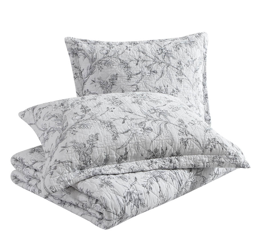 Branch Toile Coverlet Set Grey - Image 5