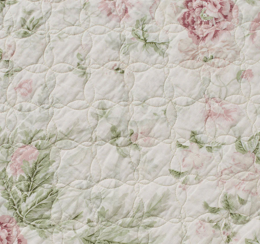 Breezy Floral Coverlet Set Pink and Green - Image 2