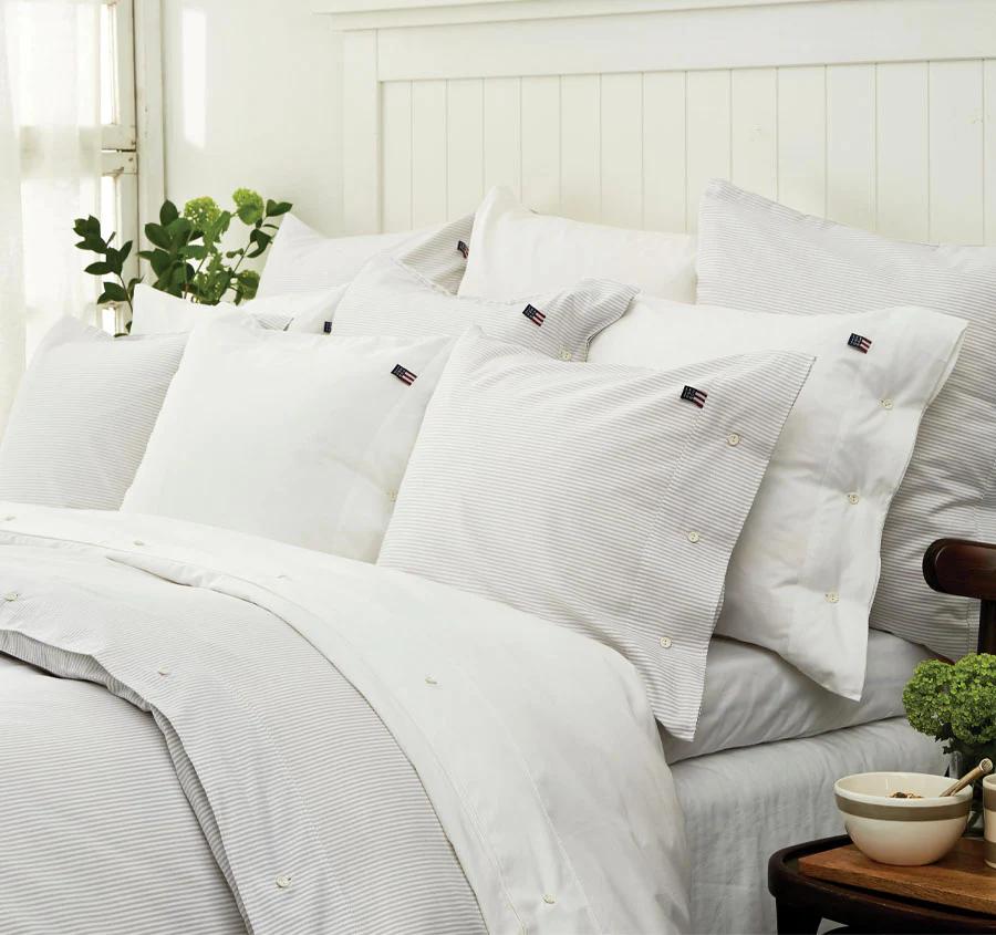 American Pin Point Oxford Quilt Cover Set Range Grey and White - Image 3