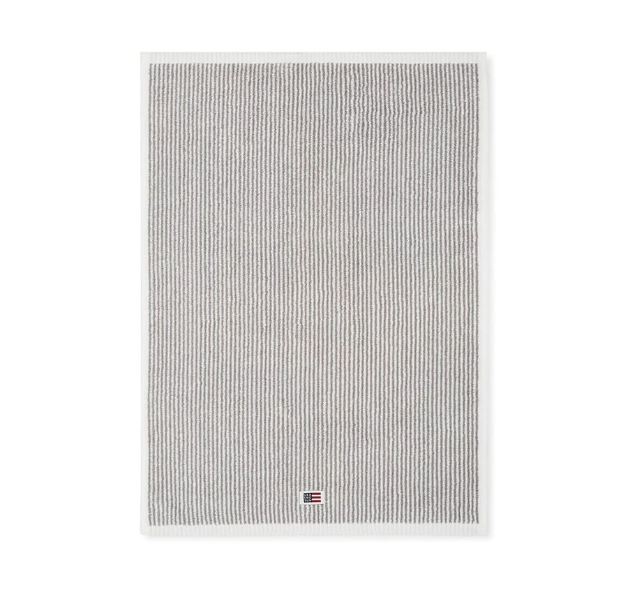 Original Striped 600GSM Cotton Bath Towel Range White and Grey - Image 3