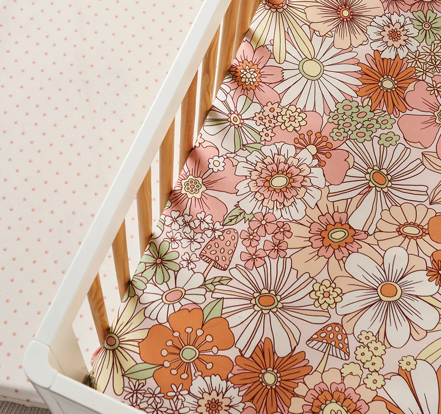 Flower Power 2 Piece Cot Fitted Sheets Multi - Image 3