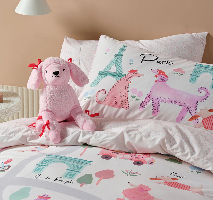 Petite Paris Quilt Cover Set Range Pink - Image 4
