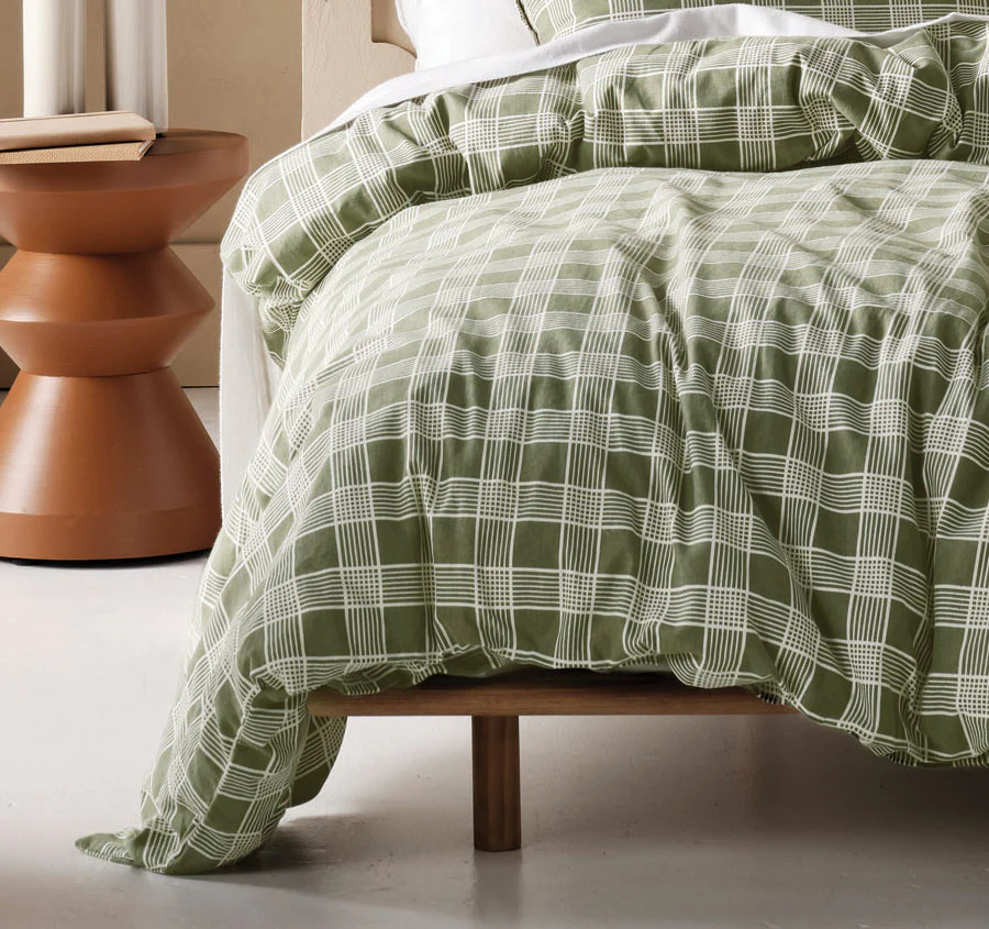 Barnett Printed Flannelette Cotton Quilt Cover Set Range Moss - Image 3