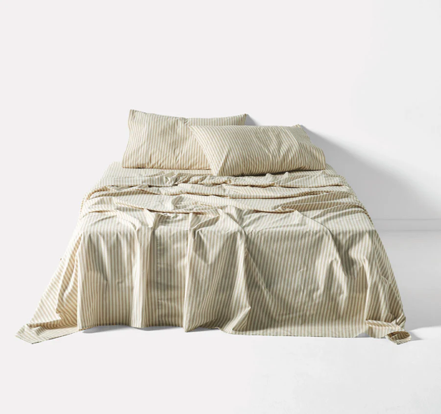 Classic Stripe Sheet Set Range Pebble