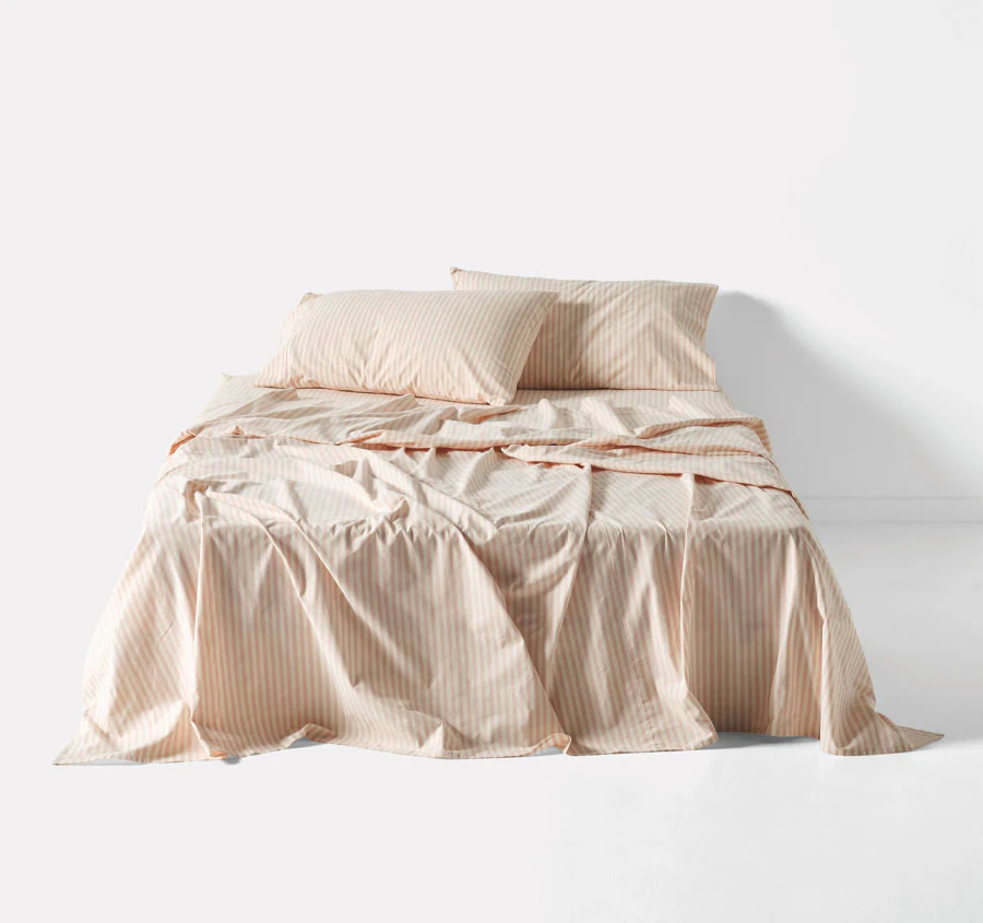 Classic Stripe Sheet Set Range Rose
