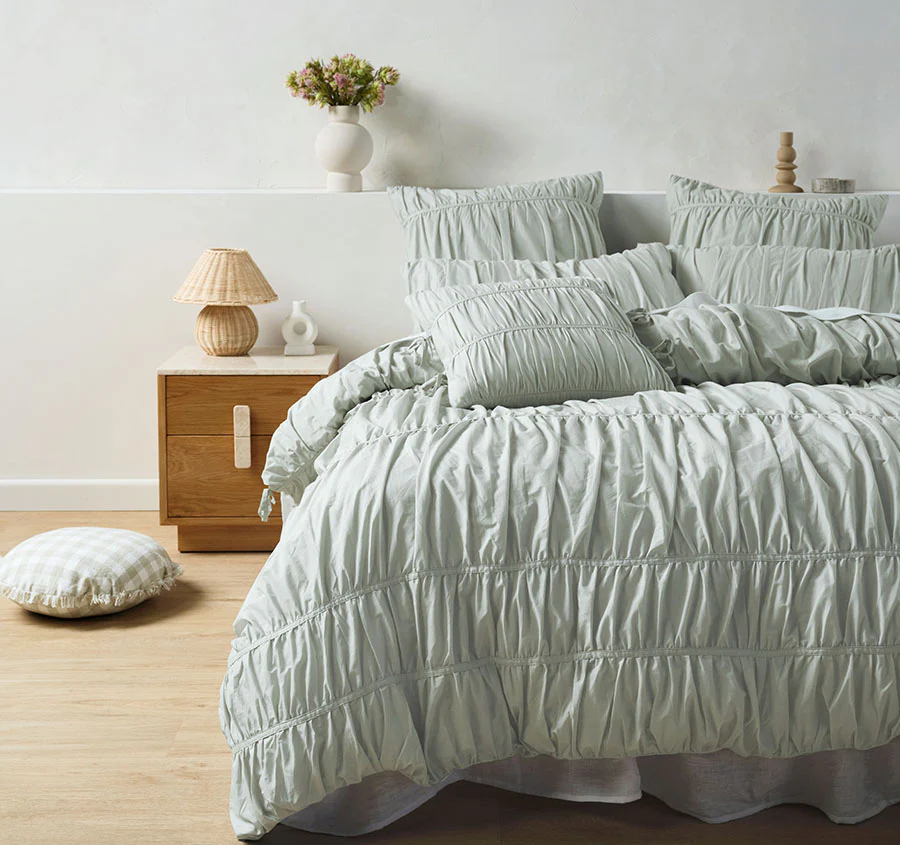 Layla Quilt Cover Set Range Seafoam - Image 6