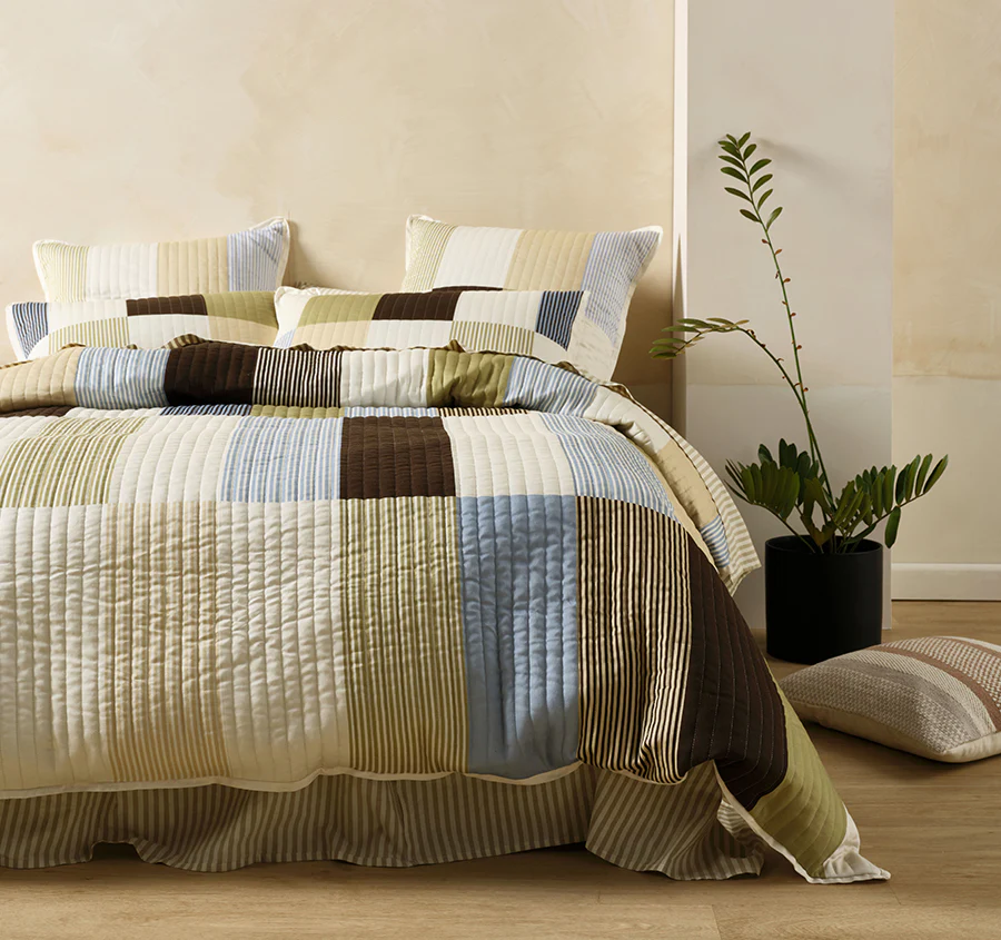 Mateo Quilt Cover Set Range Khaki - Image 5