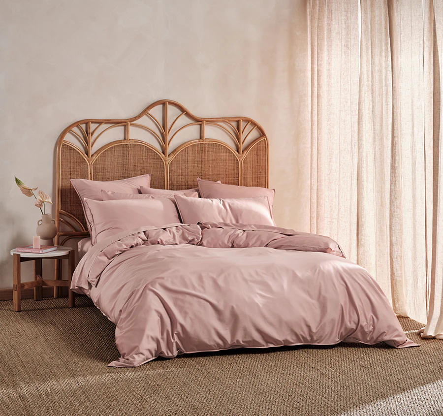 Nara 400THC Bamboo Cotton Quilt Cover Set Range Rose - Image 6