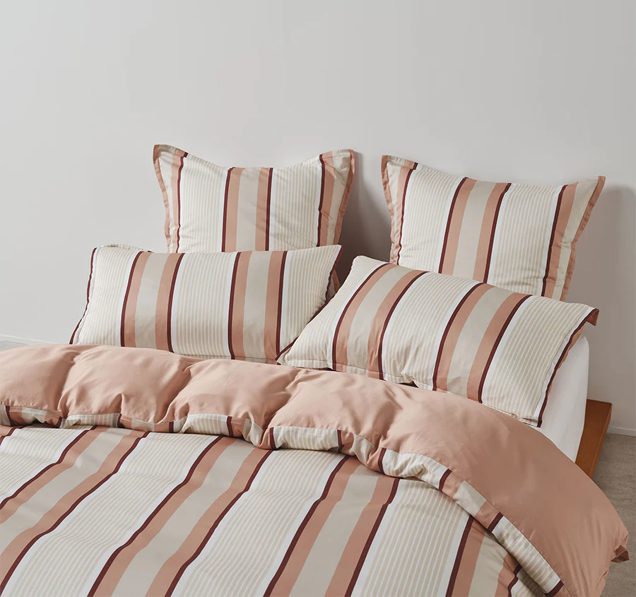 Nara Stripe Quilt Cover Set Range Clay - Image 6