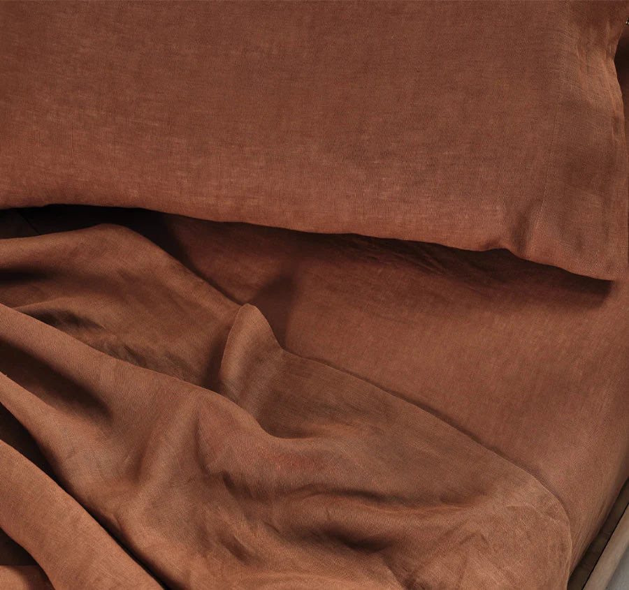 Nimes Linen Mega Sheet Set Range Cinnamon - Image 3