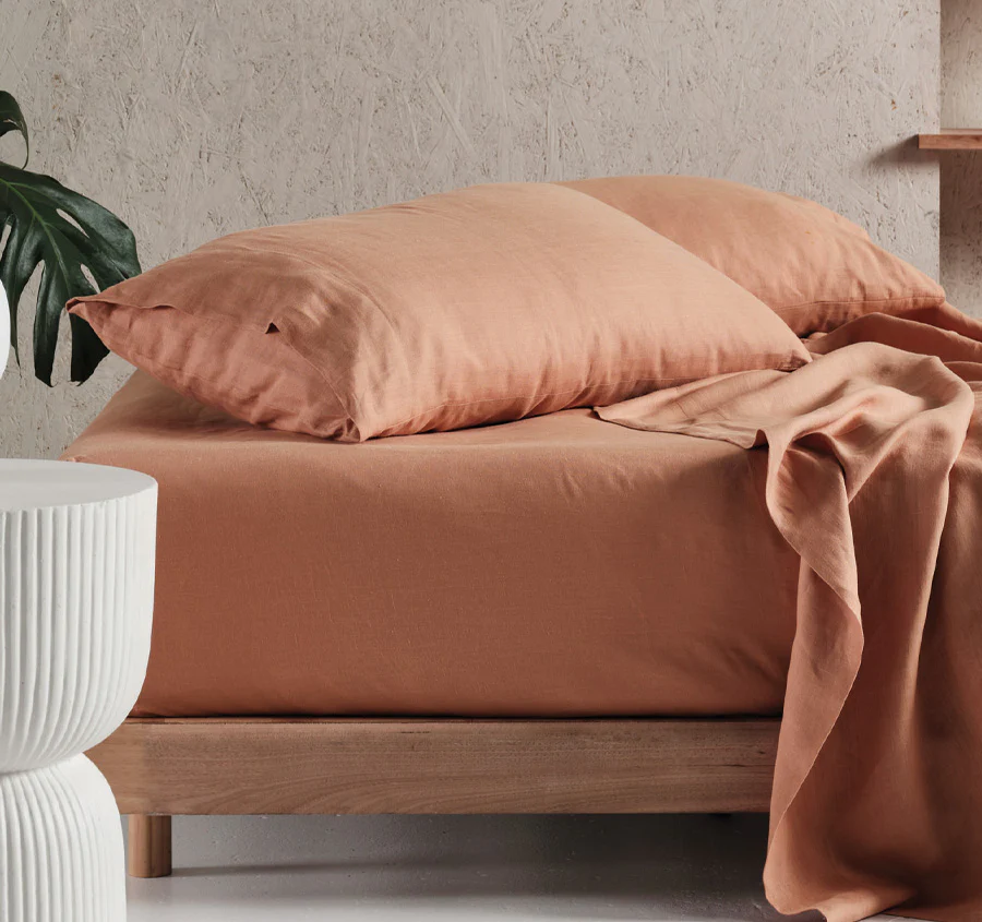 Nimes Linen Mega Sheet Set Range Clay - Image 4