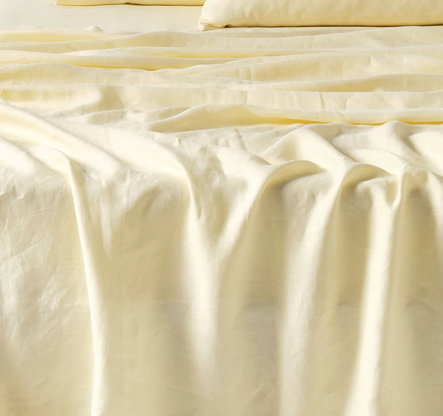 Nimes Linen Mega Sheet Set Range Lemon - Image 2