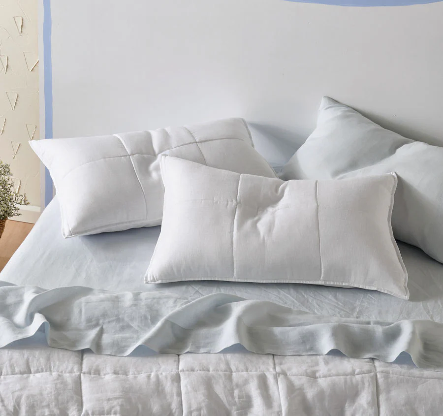 Nimes Linen Standard Pillowsham Pair White - Image 3