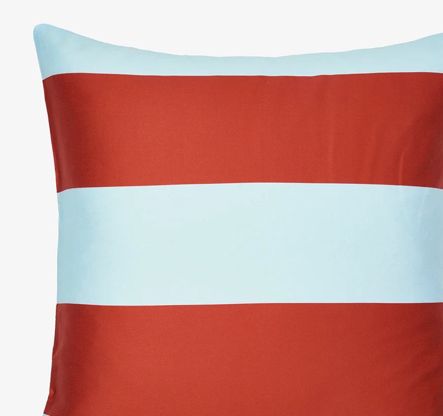 Rugby Stripe European Pillowcase Chilli - Image 2