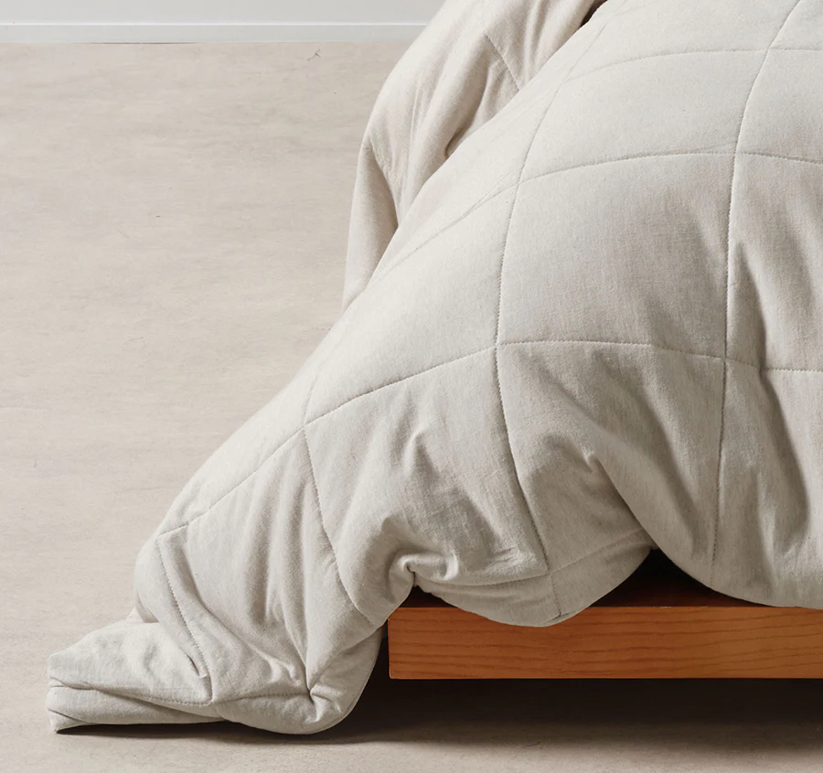 Ryland Jersey Quilt Cover Set Range Pebble - Image 3