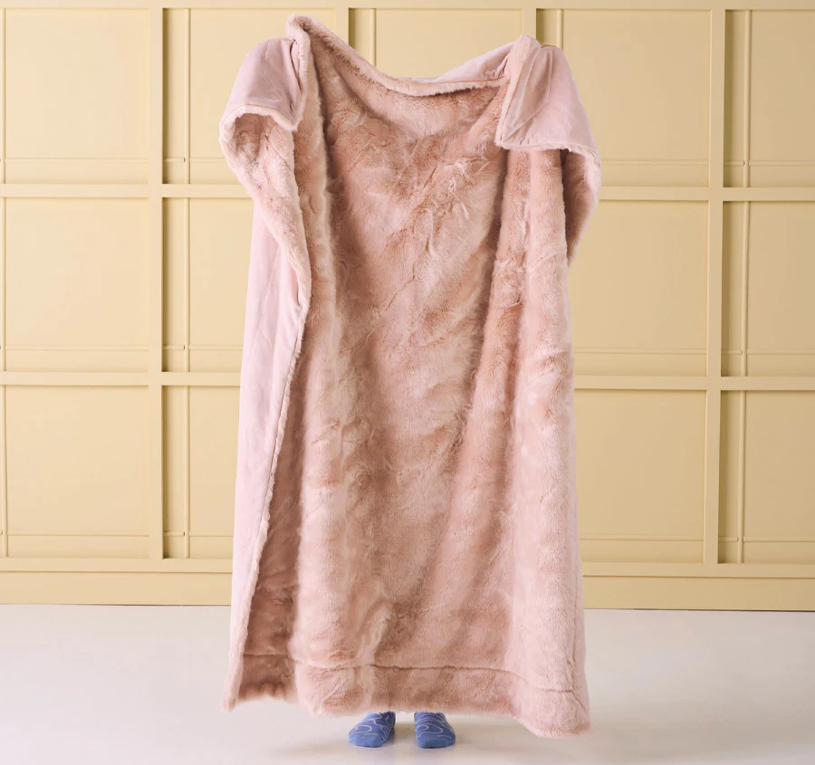 Selma 130x170cm Throw Rug Pink Salt