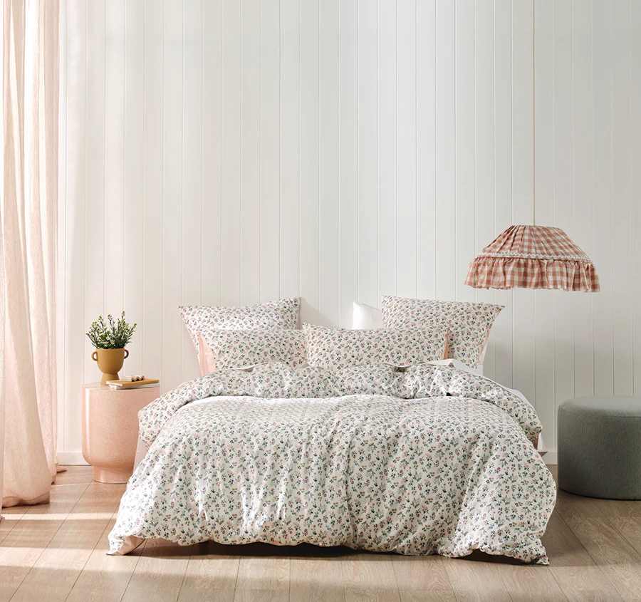 Annie Quilt Cover Set Range Blush