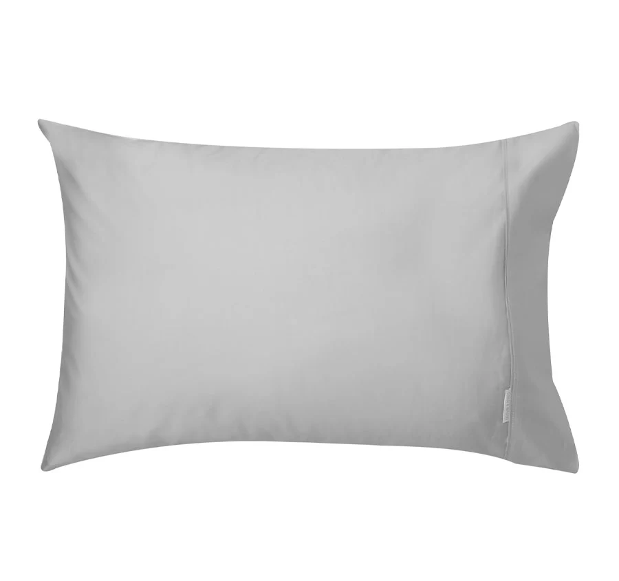 250THC Poly Cotton Percale Standard Pillowcase Pair Silver
