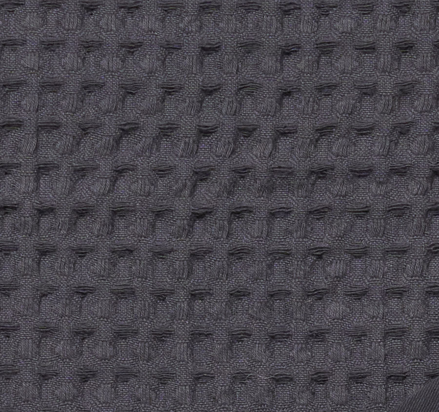 Cotton Waffle Blanket Range Charcoal - Image 2